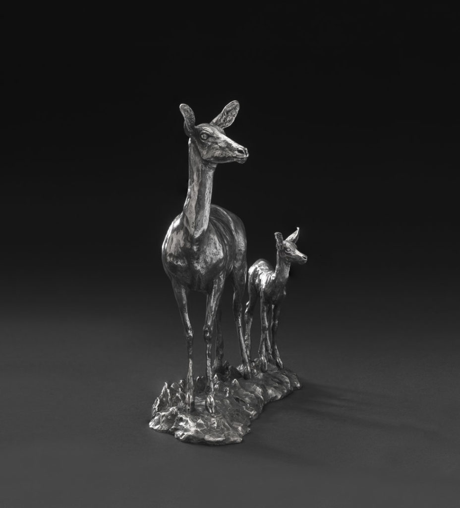 Female Impala and Fawn Sterling Silver – Murray Grant Bronzes